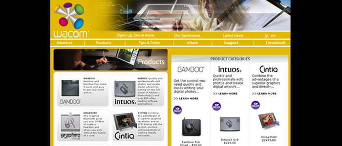 Wacom Web Site Example